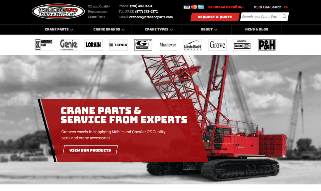 replacement crane parts